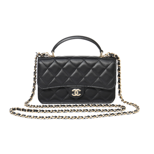 Chanel - Top Handle Flapbag Black AP3226
